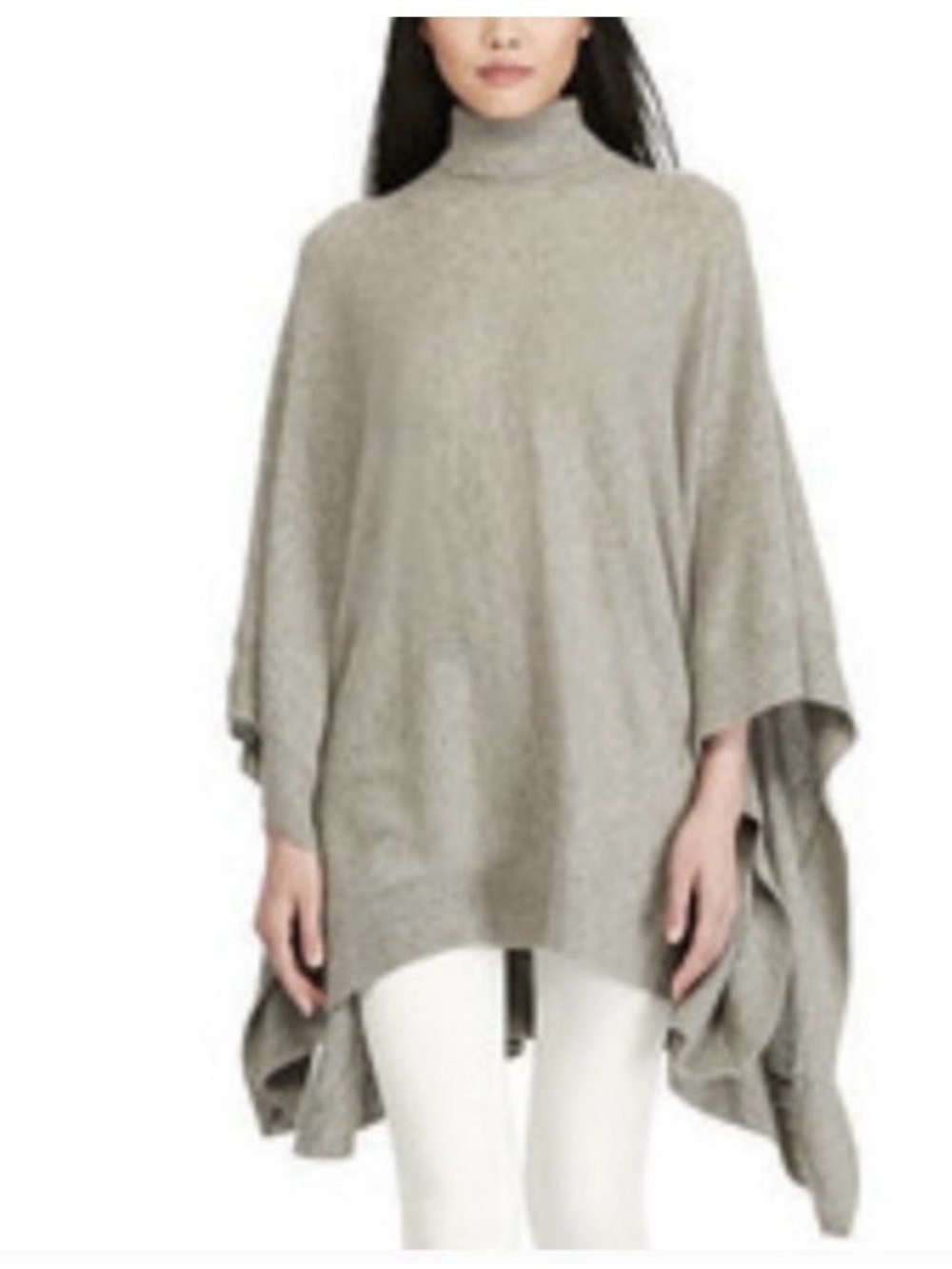 Ralph Lauren 100% Cashmere Ecru Turtleneck Poncho